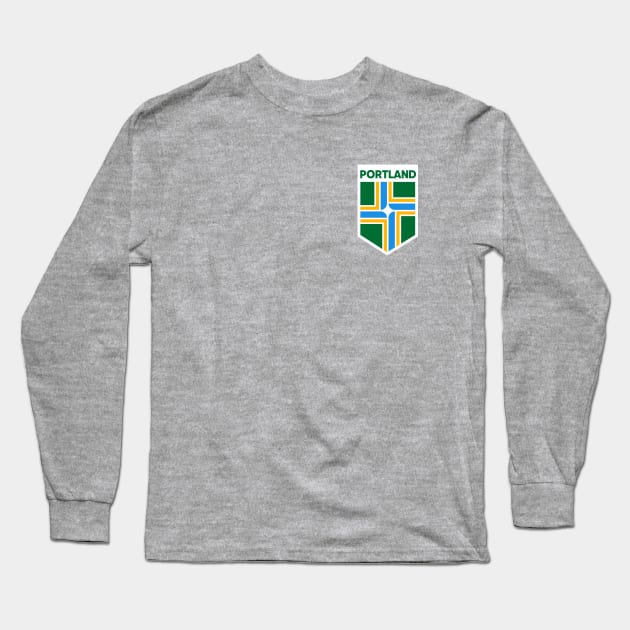 Portland, Oregon City Flag Emblem Long Sleeve T-Shirt by SLAG_Creative